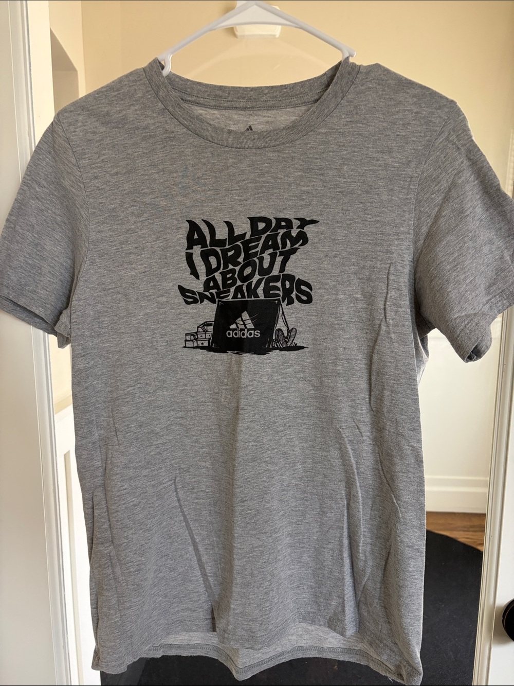 adidas Grey Tee with Black Sneaker Graphic